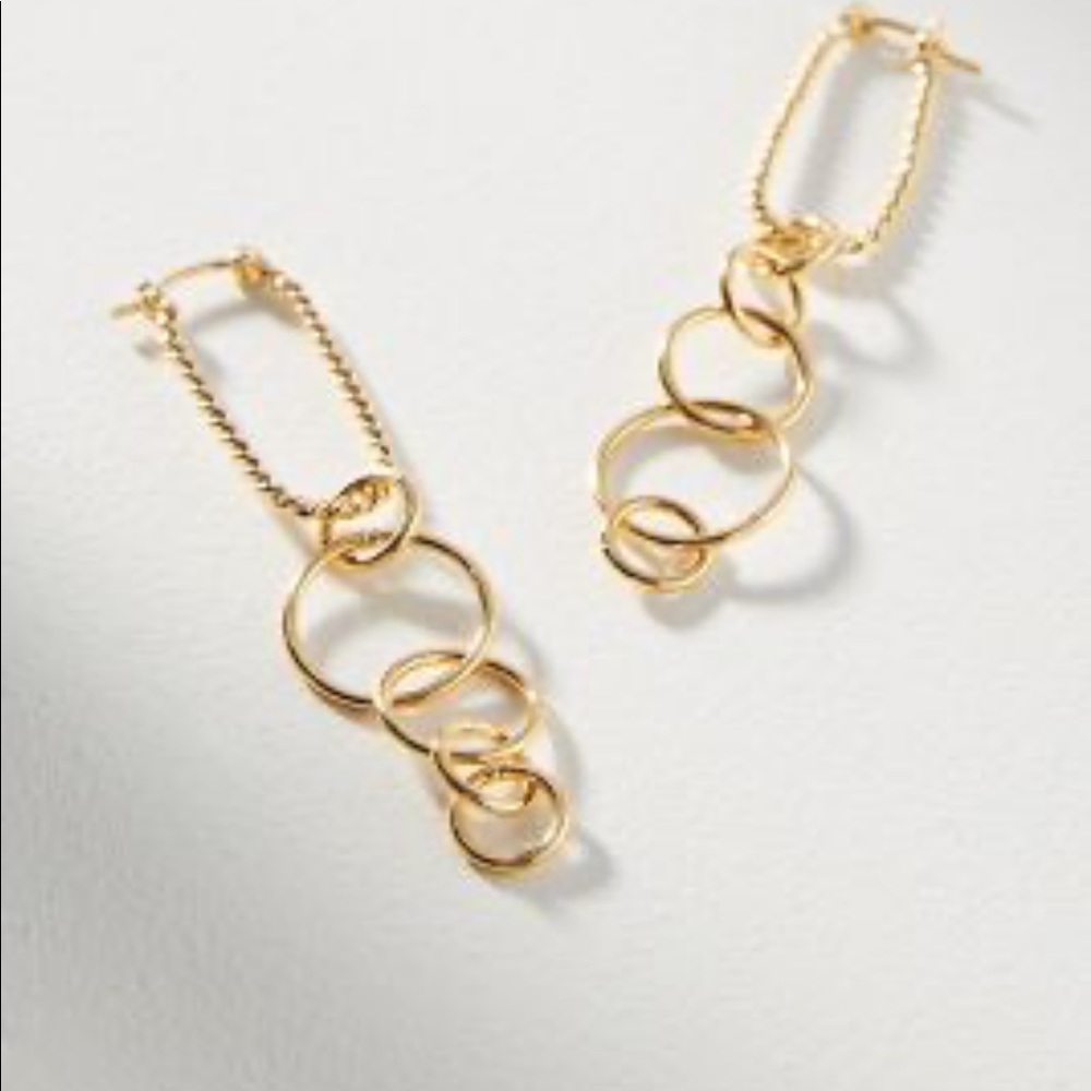NWT Anthropologie Aretha Linked Hoop Earrings
